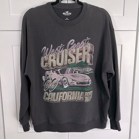Hollister Gray West Coast Cruiser Sweater - M - EUC - Picture 2 of 6